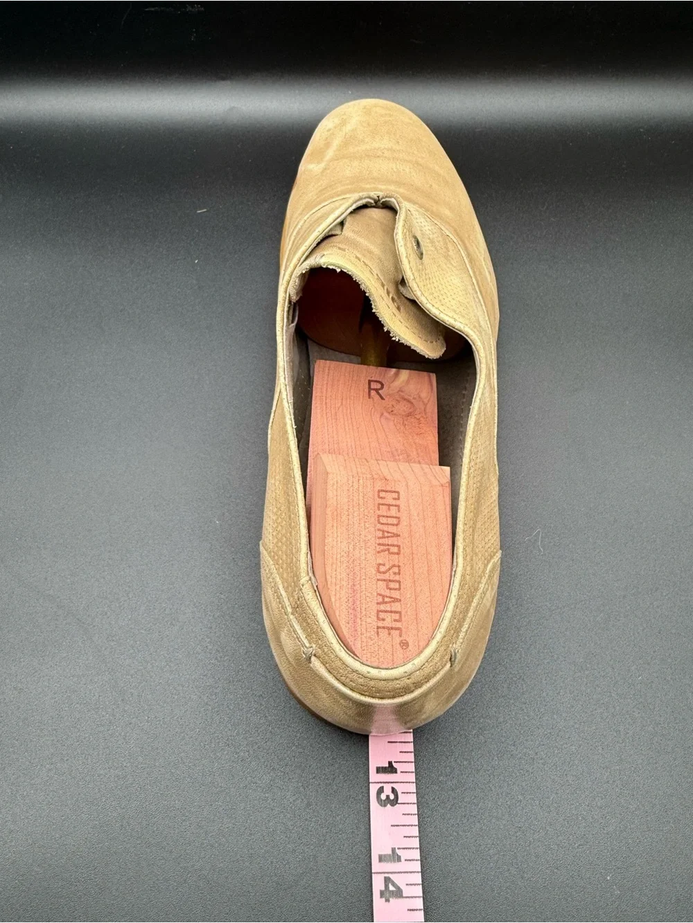 DIESEL Tan Beige Perforated Leather Slip On Loafers Size EU 44 Outsole 12.5 In
